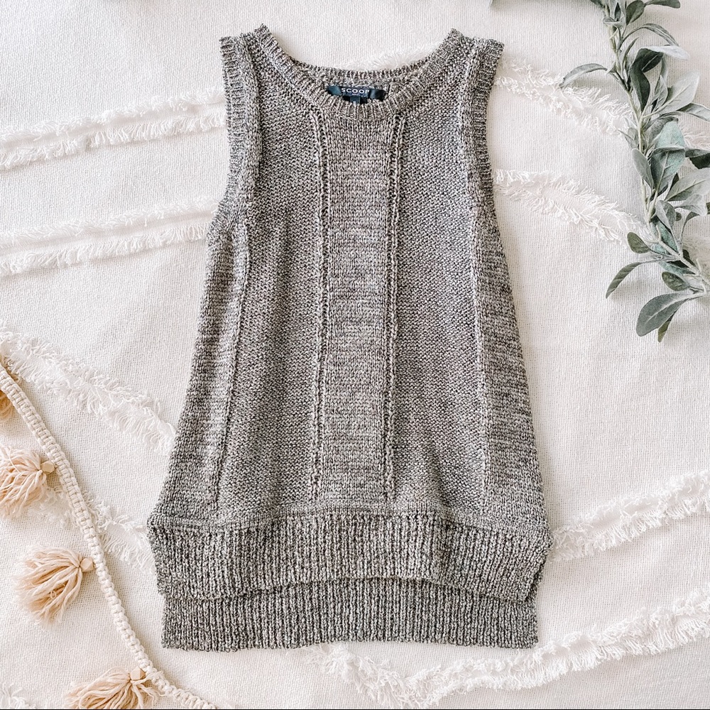 Scoops NYC sleeveless sweater with cable knit